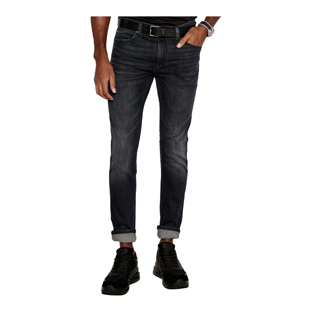 Hugo Boss Donker Denim Slim Stretch Jeans Gray Heren