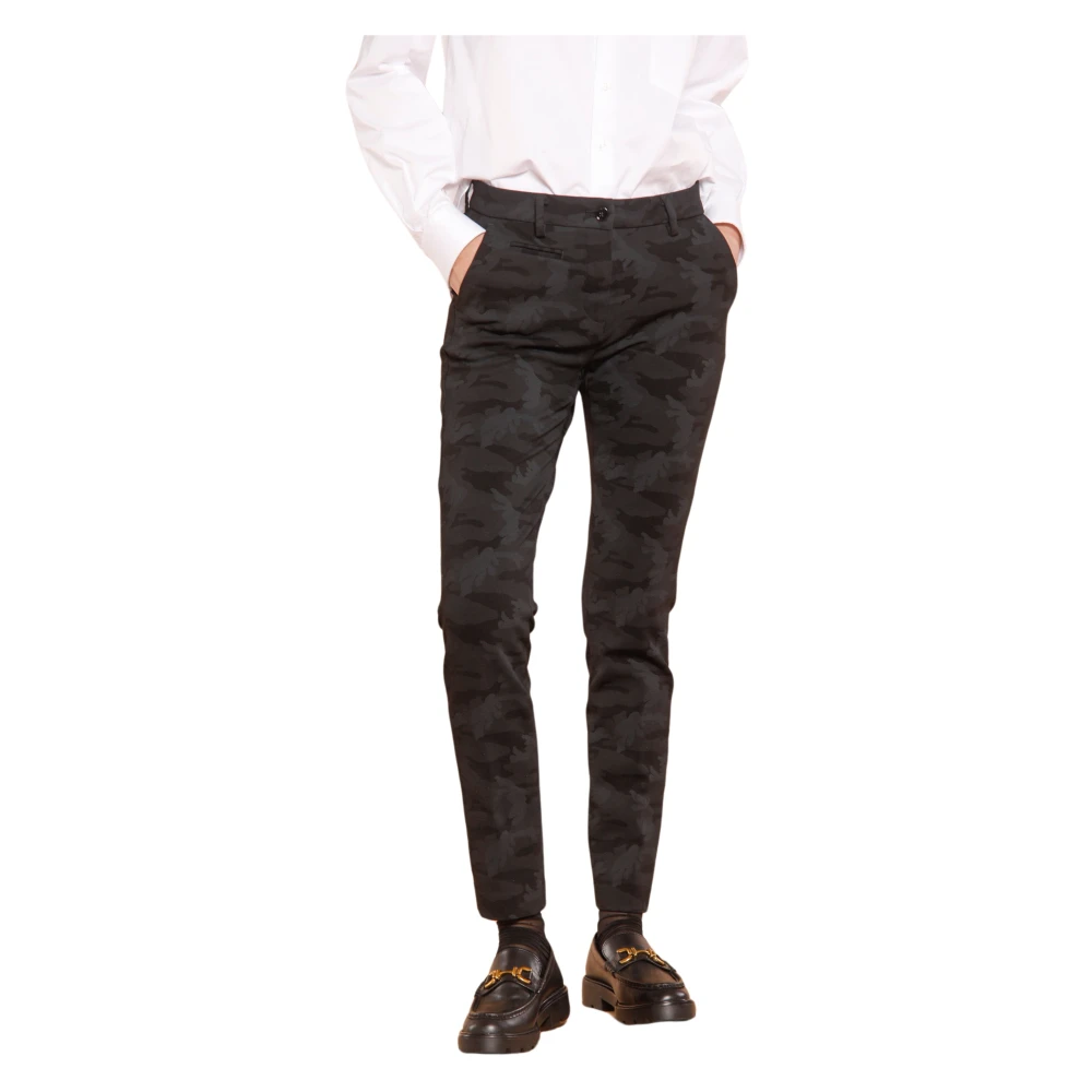 Mason's Camouflage Print Slim Women's Chino Pants Black Dames