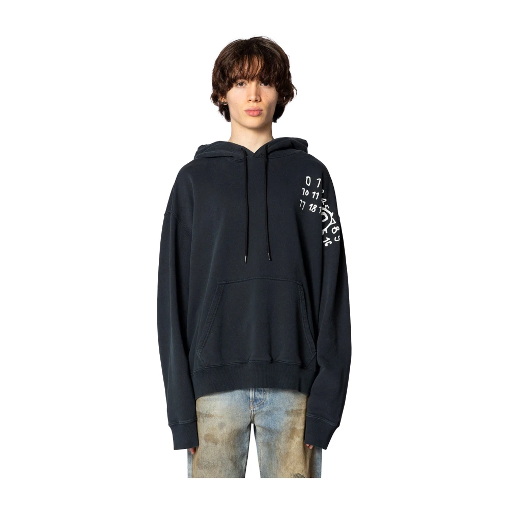 MM6 Maison Margiela Glow Dark Number Logo Hoodie Black Heren