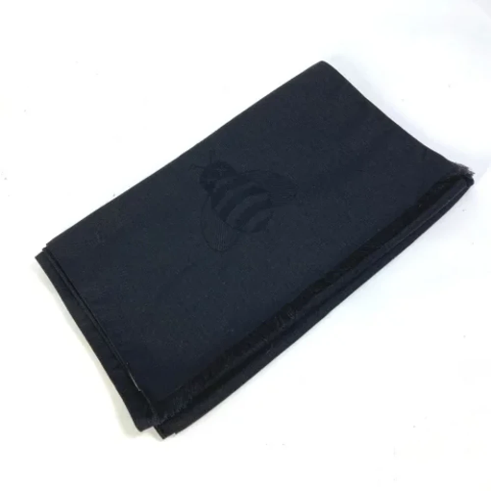 Dior Vintage Pre-owned Wool scarves Black Dames