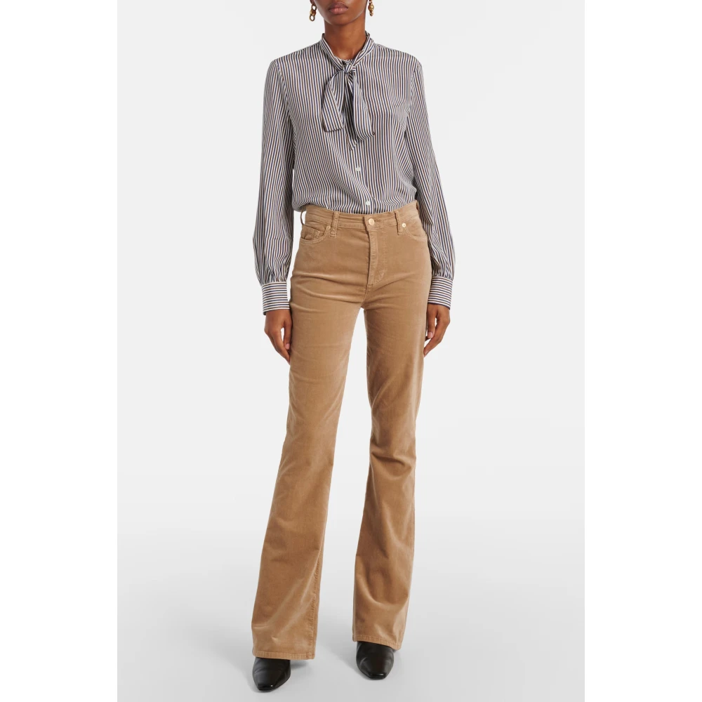 7 For All Mankind Jeans Flare: Denim blauw Beige Dames