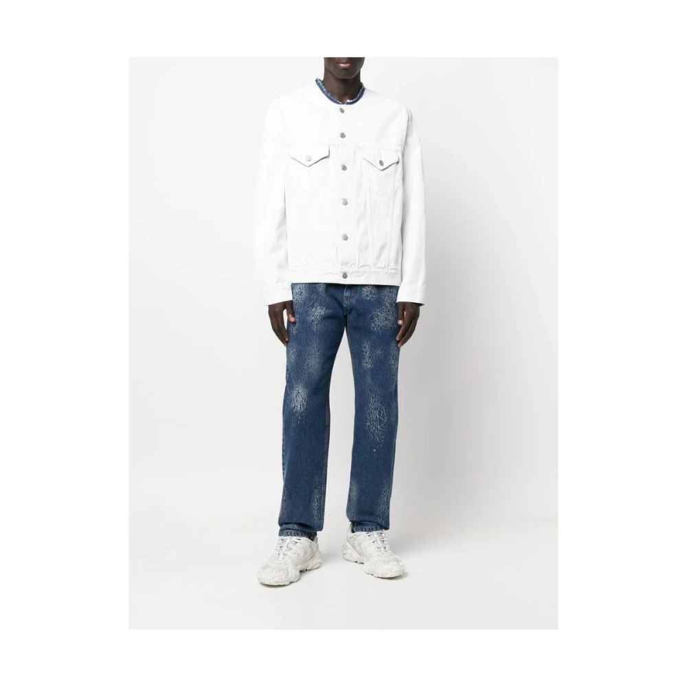 Maison Margiela Gescheurd Effect Katoenen Buitenkleding White Dames