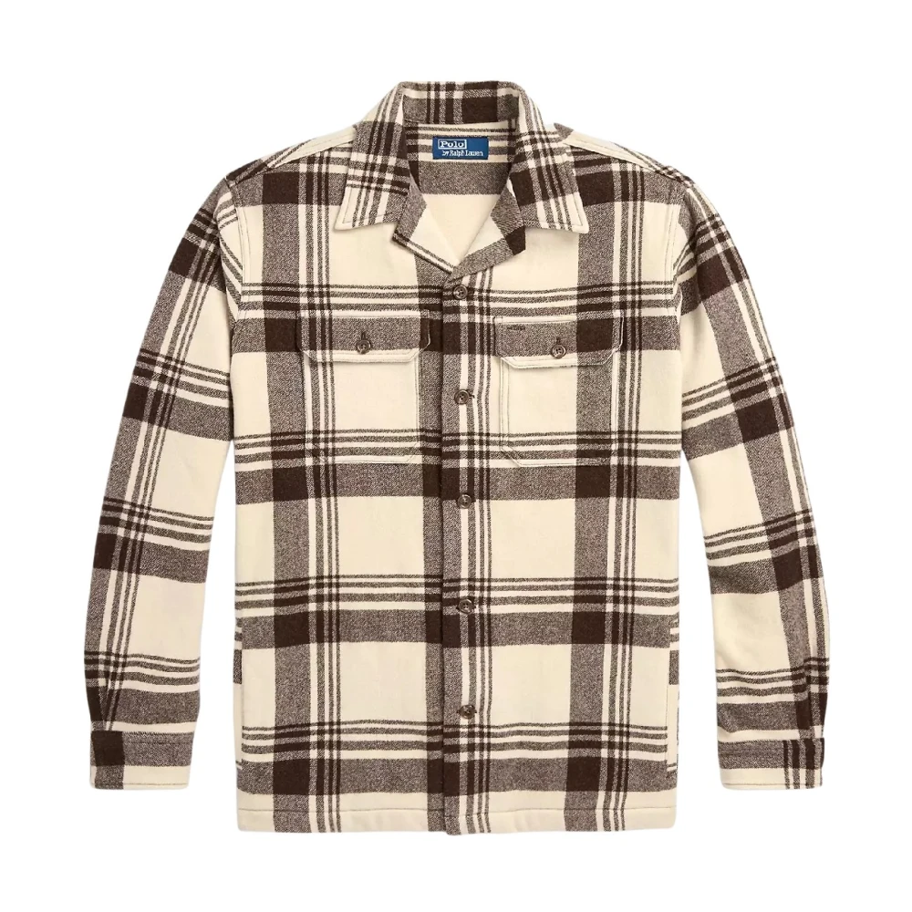 Ralph Lauren Geruit wollen overhemd Brown Heren