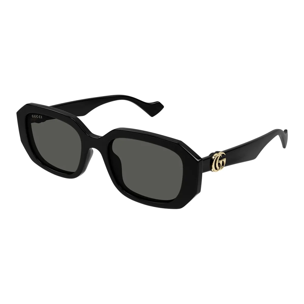 Gucci Women's Black Sunglasses, 54 Mm, Geometric Rectangular Sunglasses