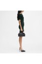 robe-mini-drapee-vert-fonce
