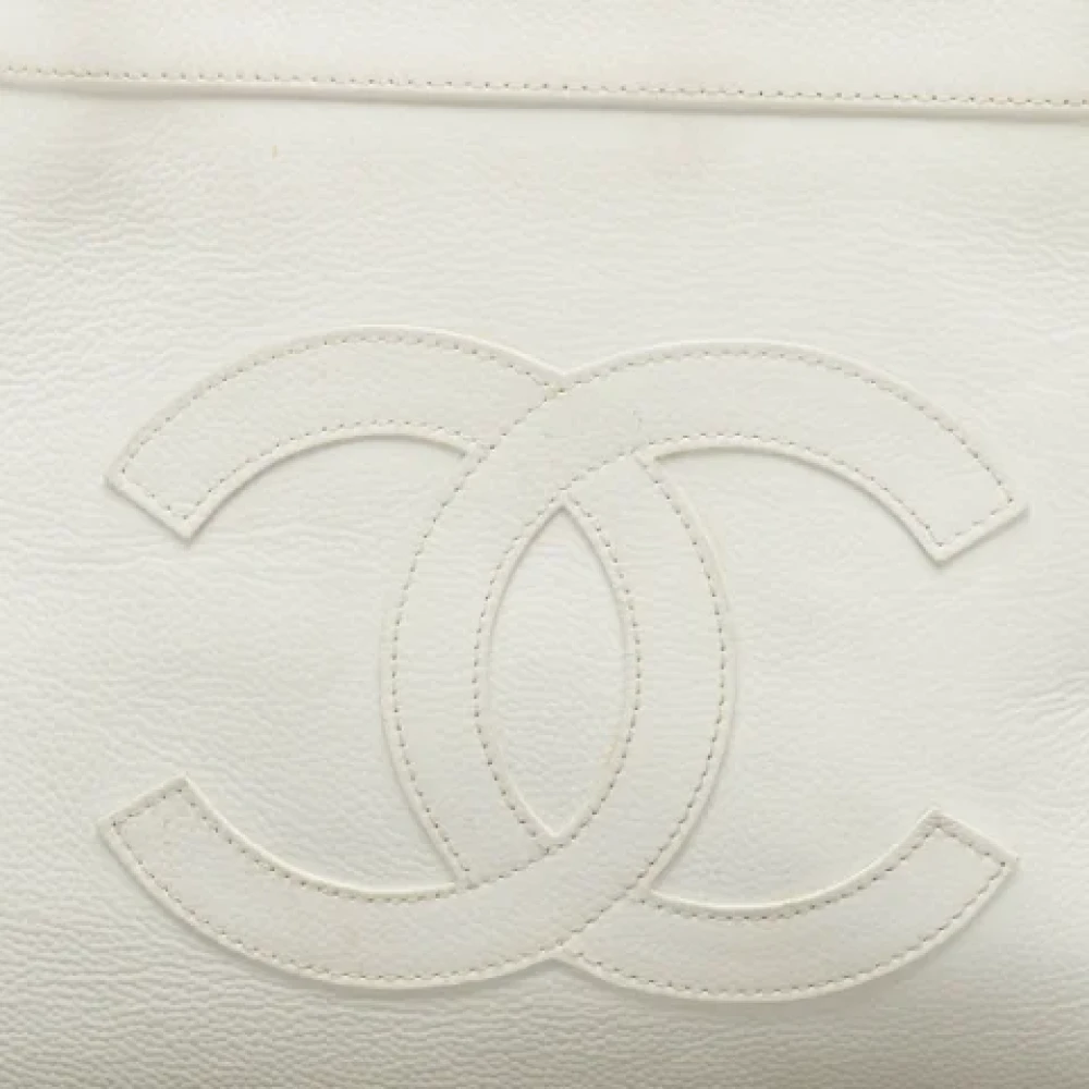 Chanel Vintage Pre-owned Fabric totes White Dames