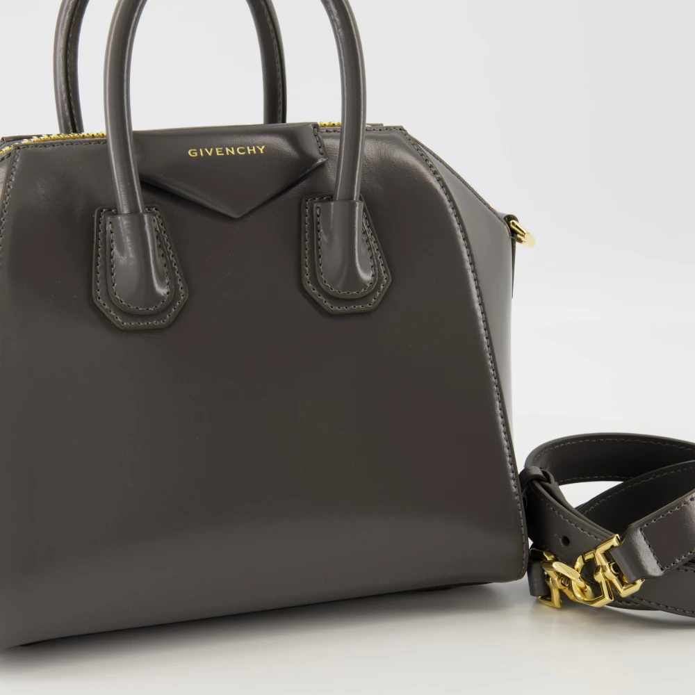 Givenchy Mini Antigona Box Leren Tas Gray Dames
