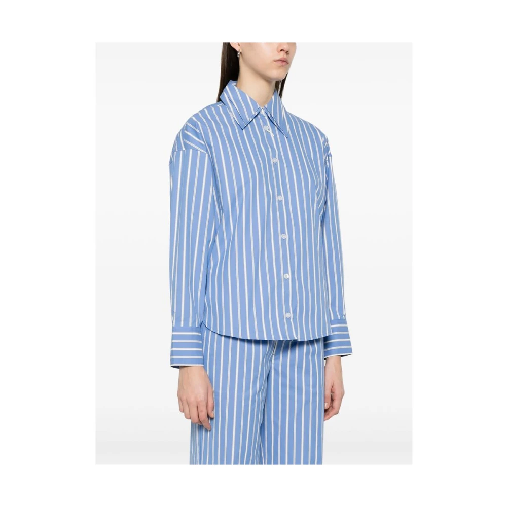 Axel Arigato Blauw overhemd met knopen en plooi op de rug Blue Dames