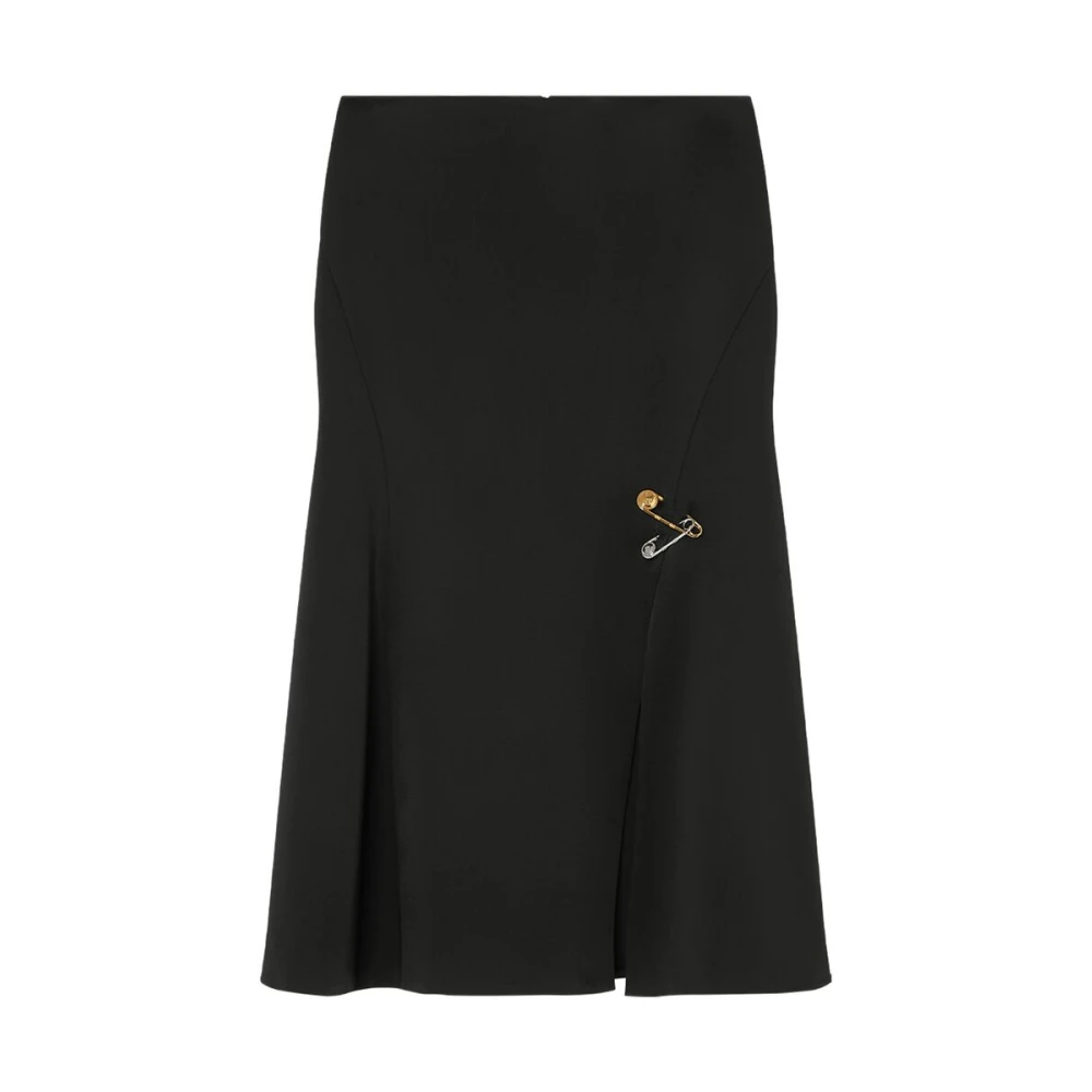 Versace Zwarte hoge taille A-lijn rok Black Dames