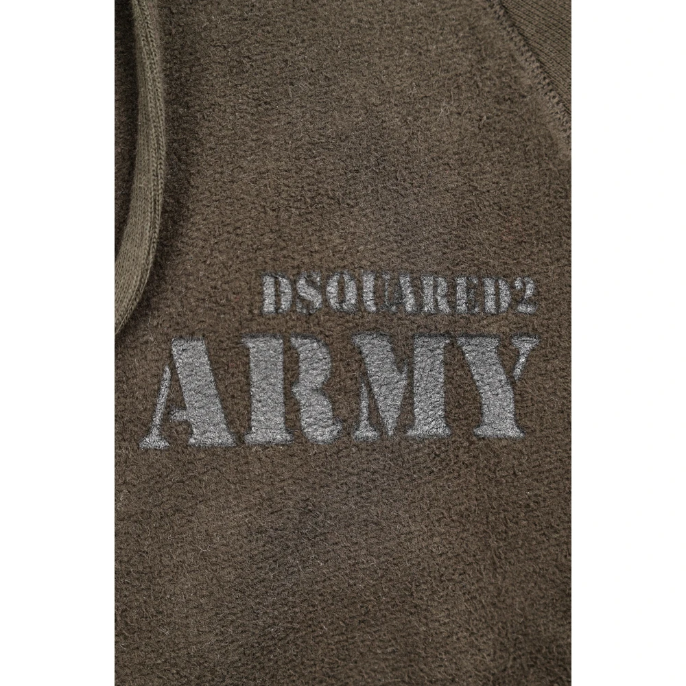 Dsquared2 Regular Fit Hoodie Sweatshirt Green Heren