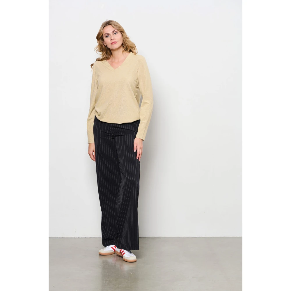 &Co Woman Wijde Broek Zomerse Stijl Black Dames