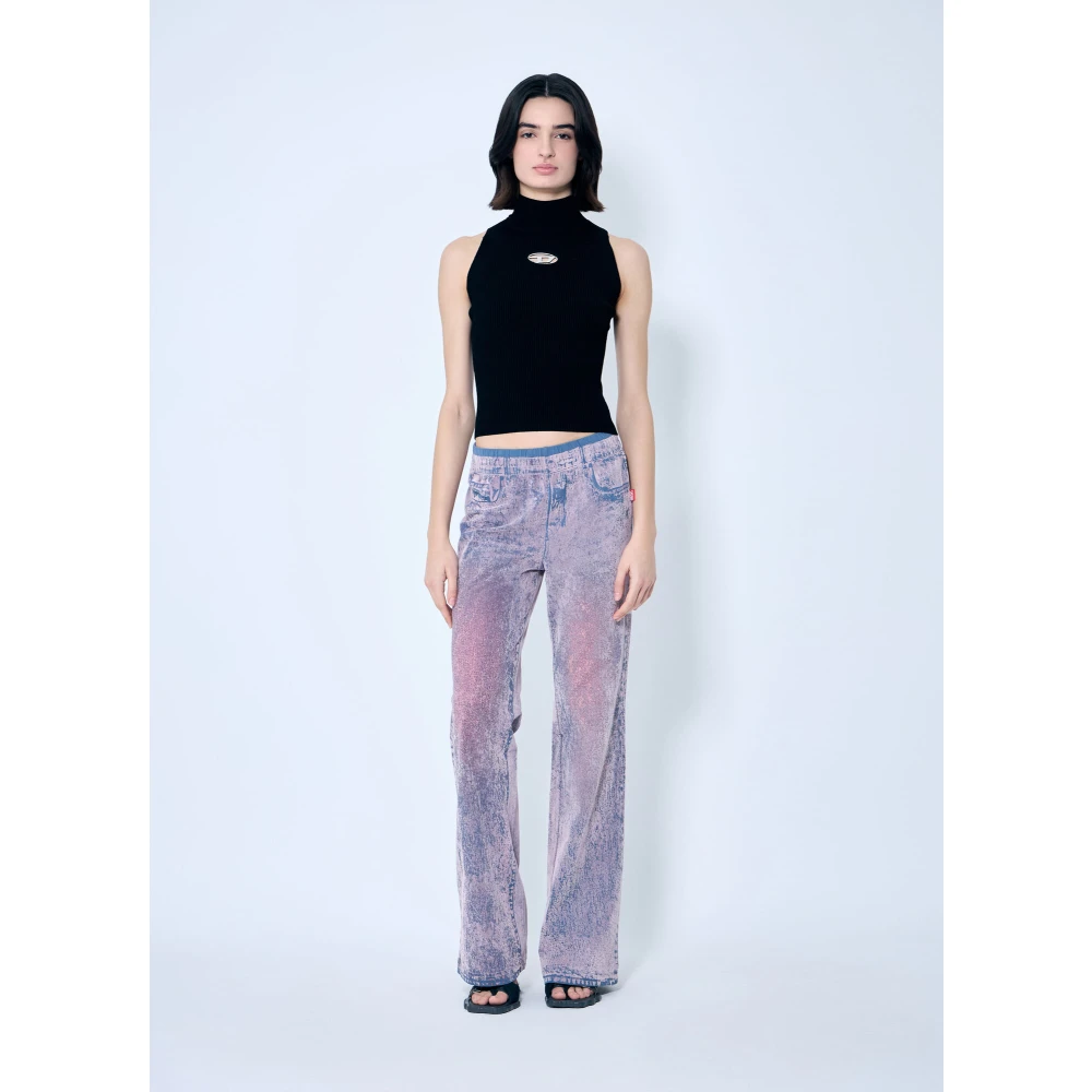 Diesel Rib Top met D Cut-Out Hardware Black Dames
