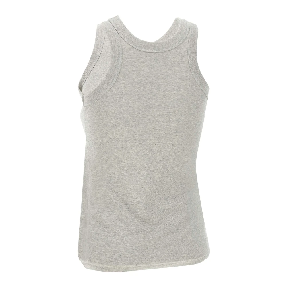 Loulou Studio Mouwloze Grijze Top met Geribbelde Zoom Gray Dames