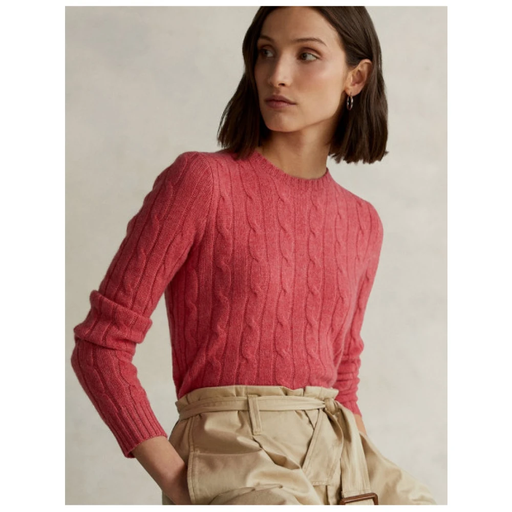 Polo Ralph Lauren Julianna Cashmere Twist Trui Red Dames