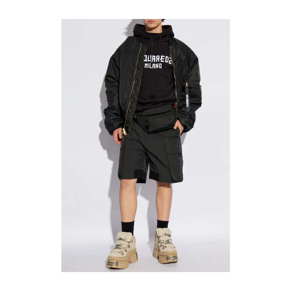 Dsquared2 Zwarte Casual Shorts voor Mannen Black Heren