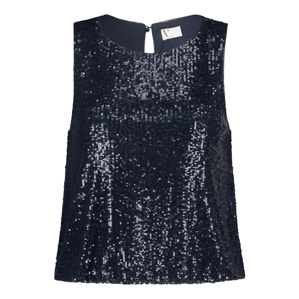 Vera Mont Paillettentop Glitter Look Blue Dames