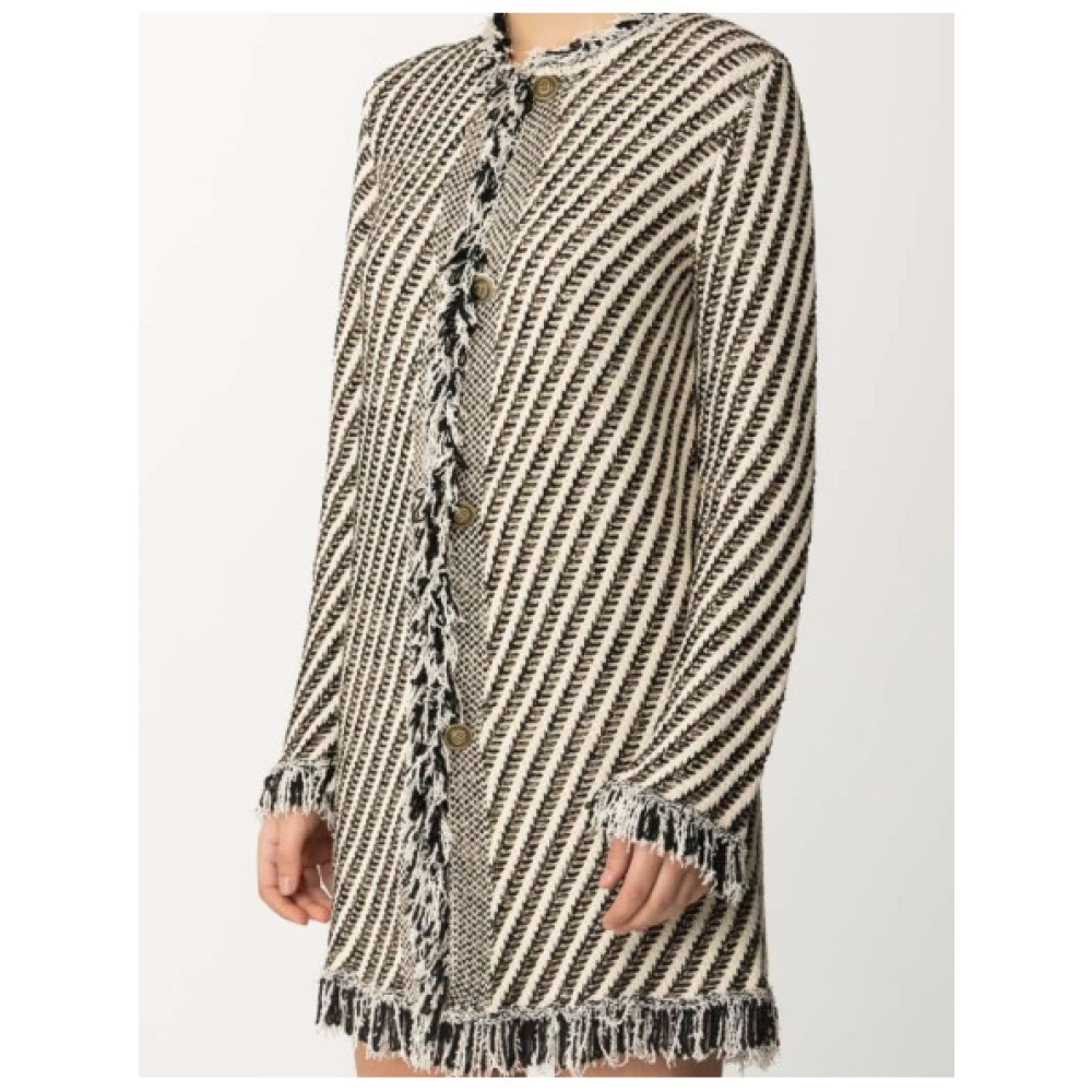 Twinset Gestreepte Jacquard Gebreide Jas Multicolor Dames