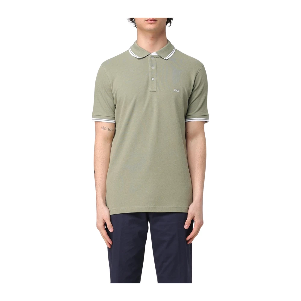 Fay - Tops > Polo Shirts - Green - Fay - Modalova