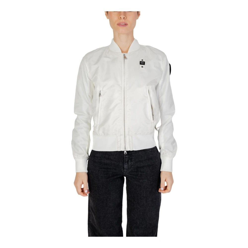 Blauer Women's White Zip-Up Front Pocket Jacket - Bomber Jackets - Xl - Jackets