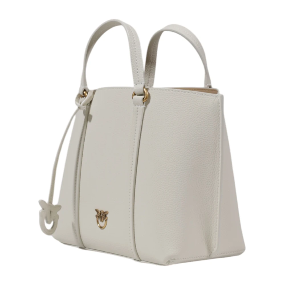pinko Leren Dames Middelgrote Tas Collectie White Dames