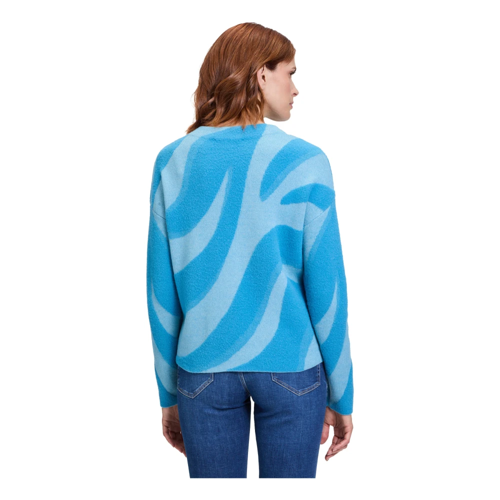 Betty & Co Gebreide trui met jacquard Blue Dames