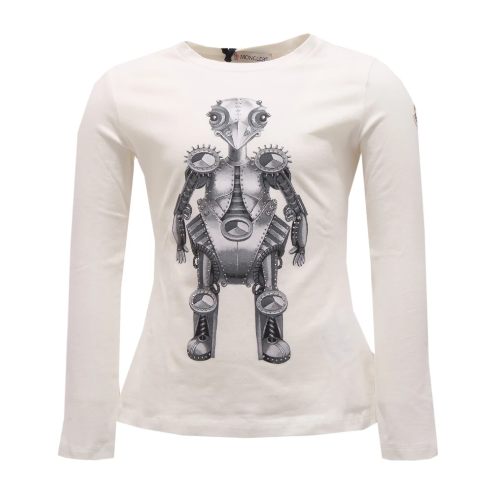 Moncler Girls White 4 Y, Maglia Girocollo
