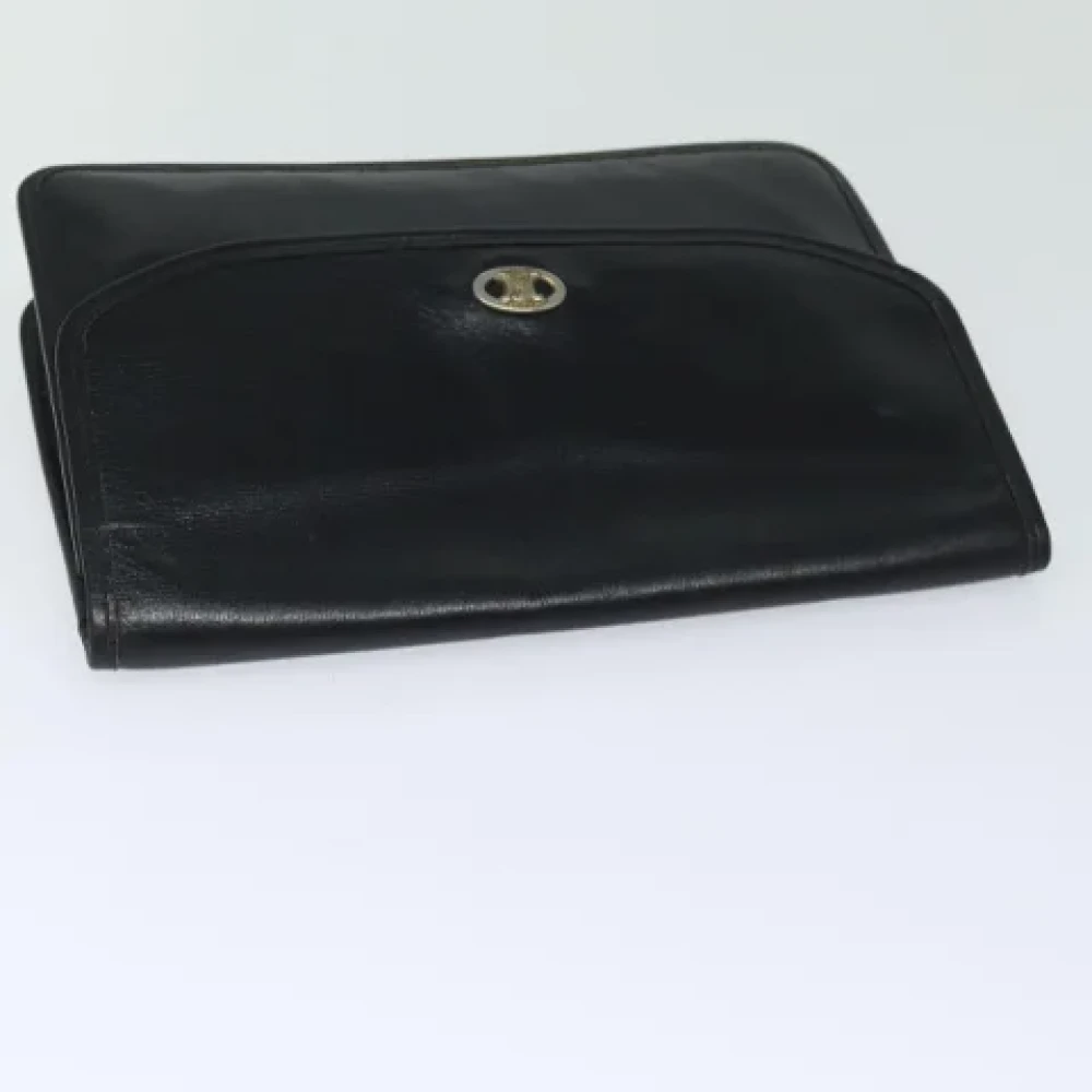 Celine Vintage Pre-owned Leather clutches Black Dames