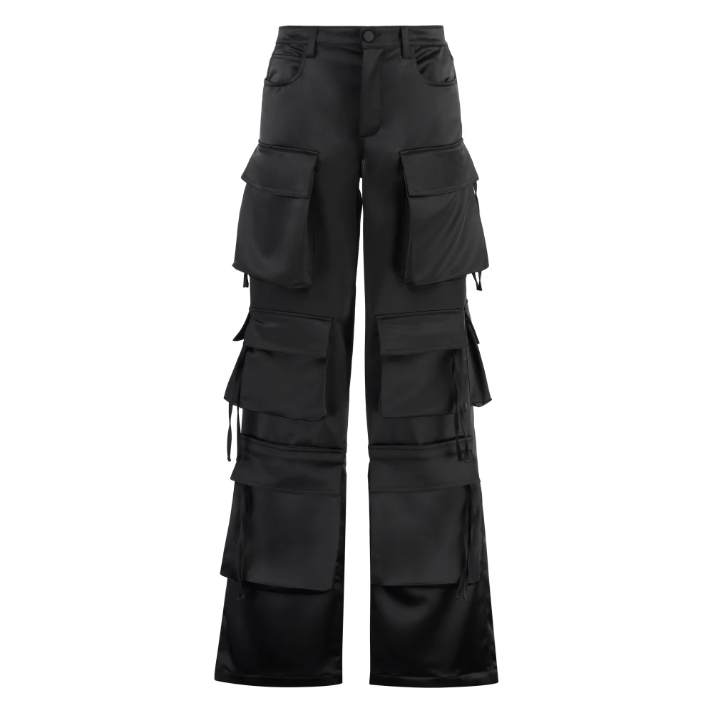 Giuseppe Di Morabito Satin Cargo Broek met Voorflapzakken Black Dames