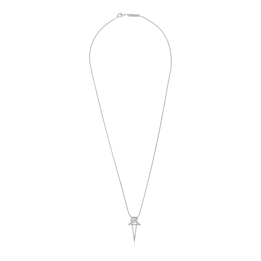 Rick Owens Unisex Gray Necklaces, One Size, Necklace With Logo