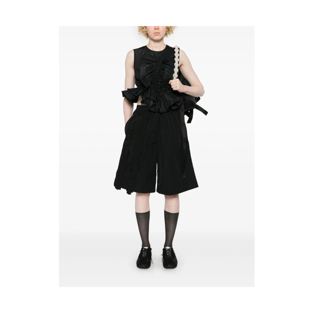 Cecilie Bahnsen Zwarte Geplooide Jurk Black Dames
