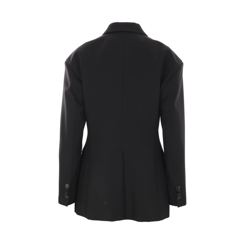 Bally Zwarte Wollen Drill Jas Black Dames