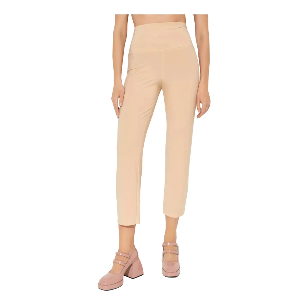 Norma Kamali Beige hoge taille roomkleurige broek Brown Dames