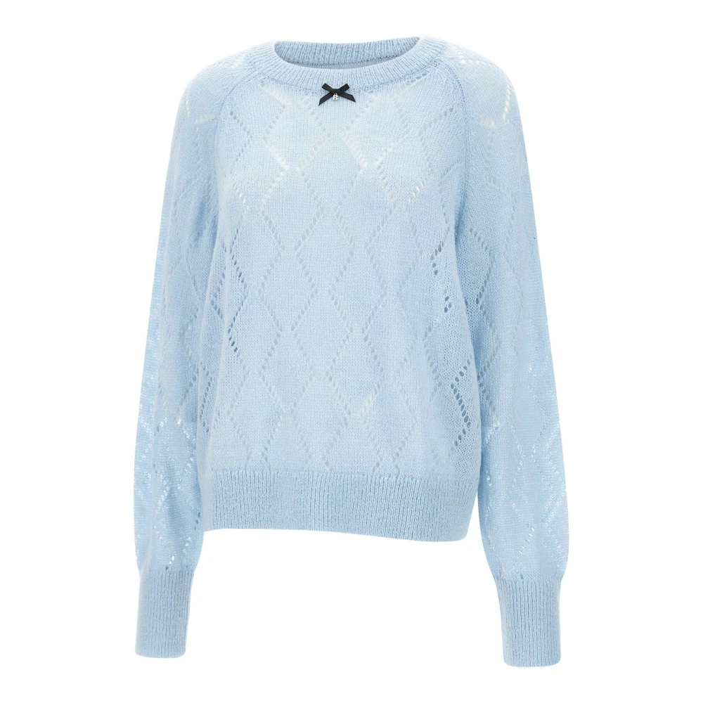 Rotate Birger Christensen Blauwe Gebreide Trui van Wolmix Blue Dames