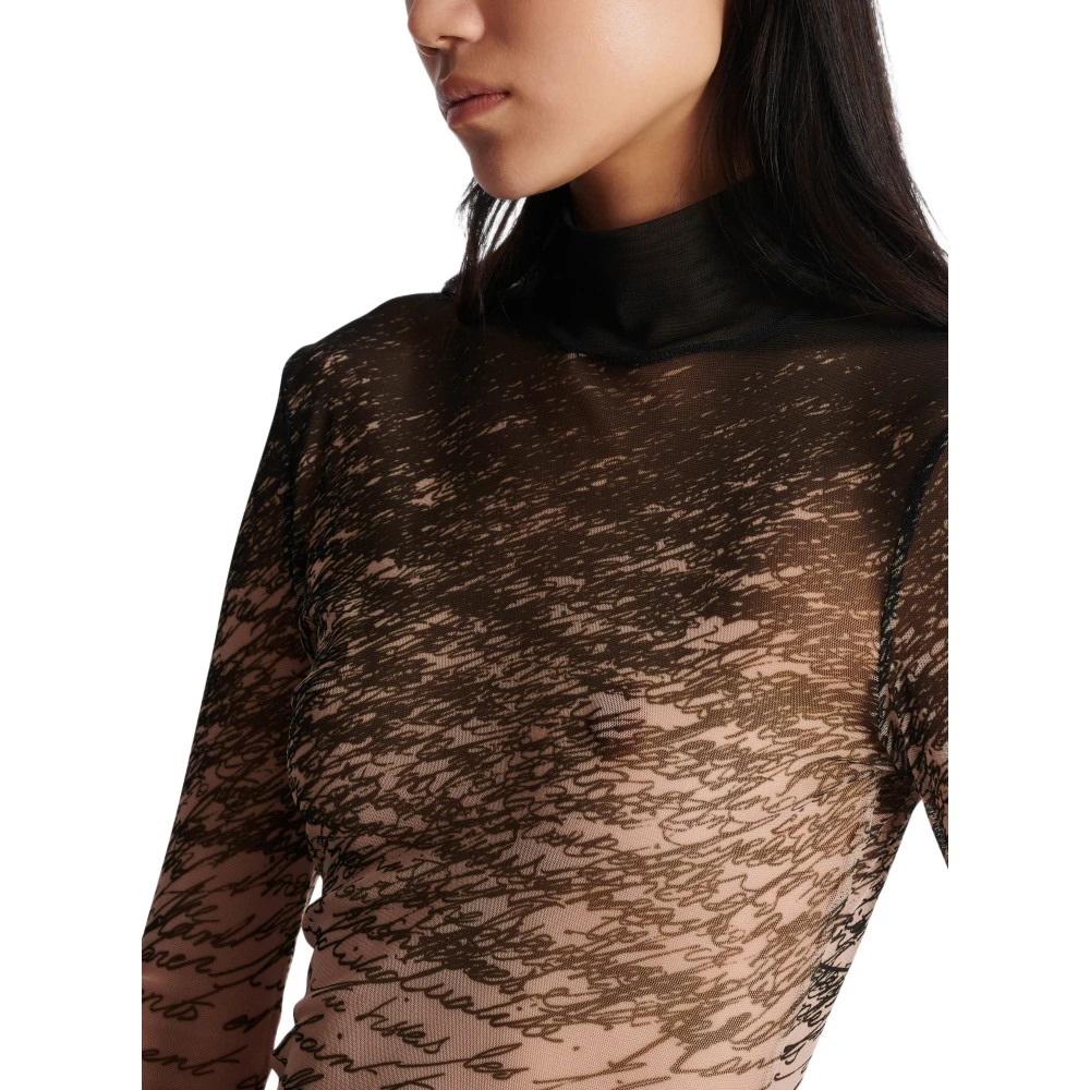 Balmain Lange mouwen top met 'Love Letter' print Brown Dames