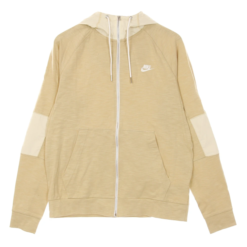 Nike Moderne Lichtgewicht Rits Hoodie Sweatshirt Beige Heren