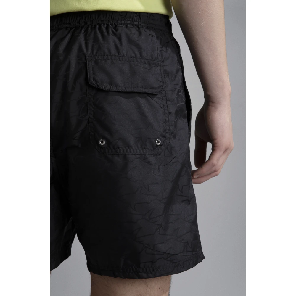 PAUL & SHARK Zwarte Polyester Zwembroek Black Heren