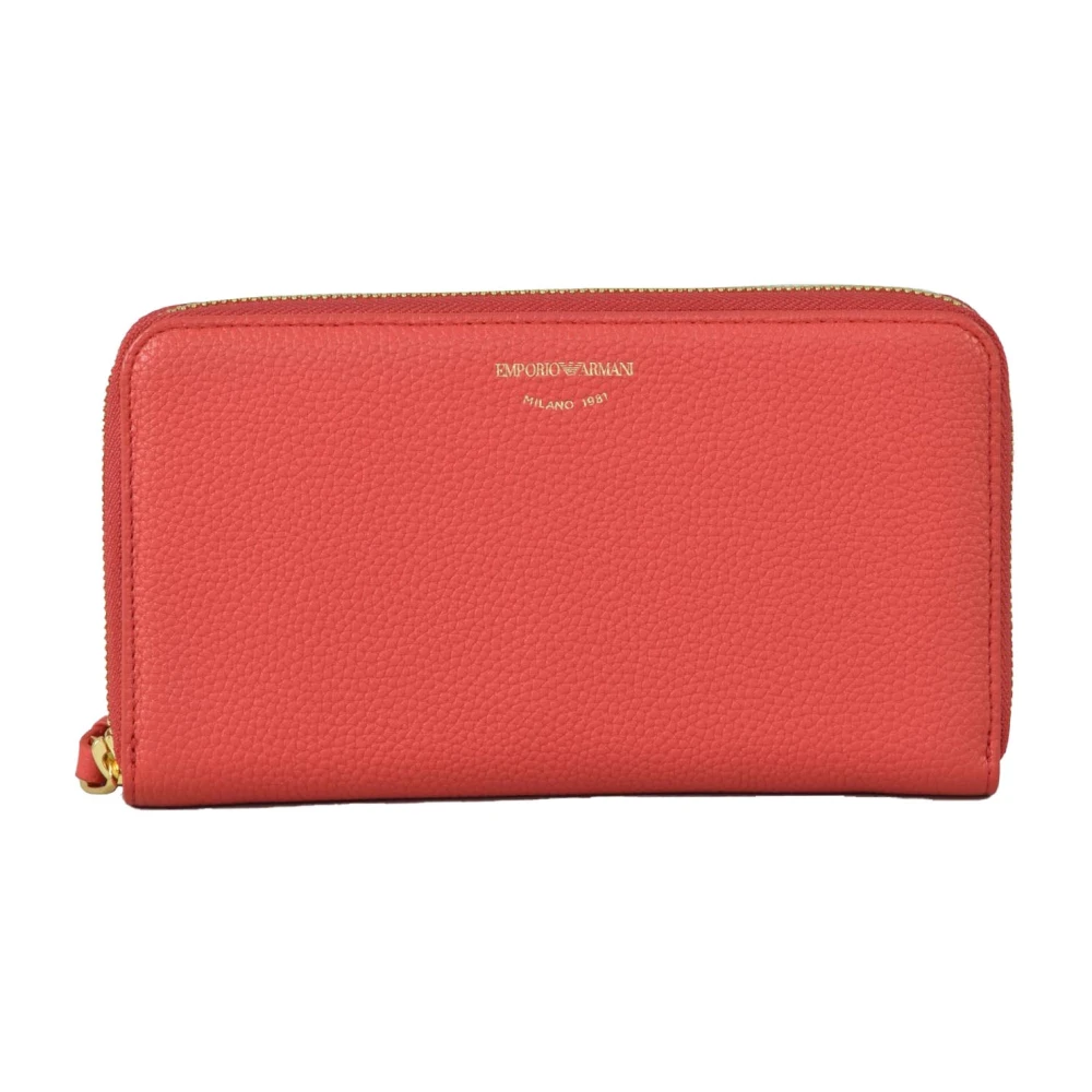 Emporio Armani Leren Portemonnee Red Dames