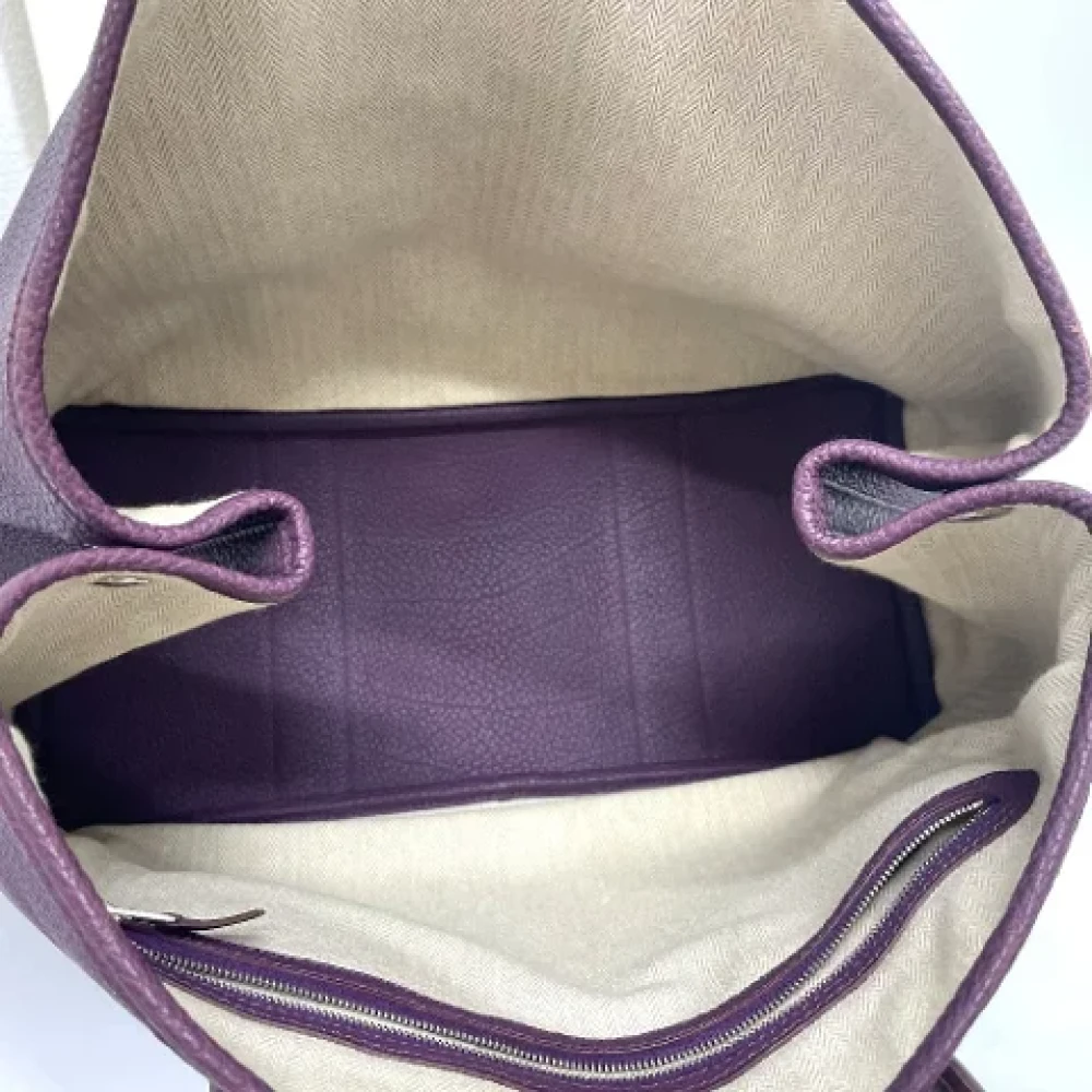 Hermès Vintage Pre-owned Leather handbags Purple Dames