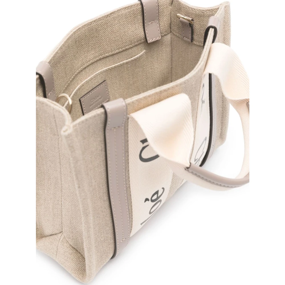 Chloé Grijze Linnen Canvas Leren Tas Gray Dames