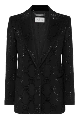Wool Boxy Blazer Strass Monogram