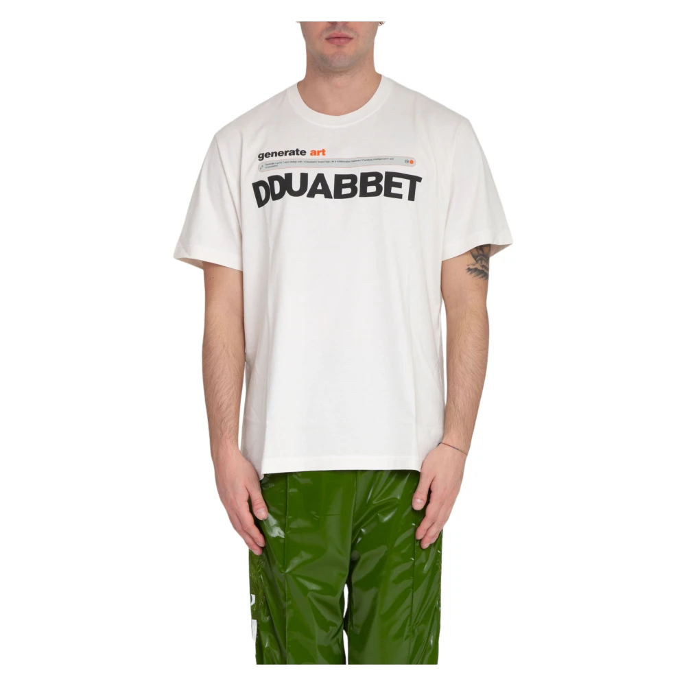 Doublet Wit Logo T-shirt White Heren