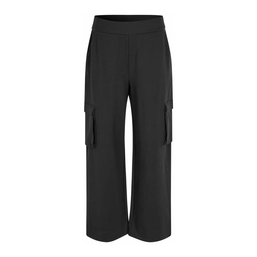Masai Elastische Taille Wijde Pijp Broek Zwart Black Dames