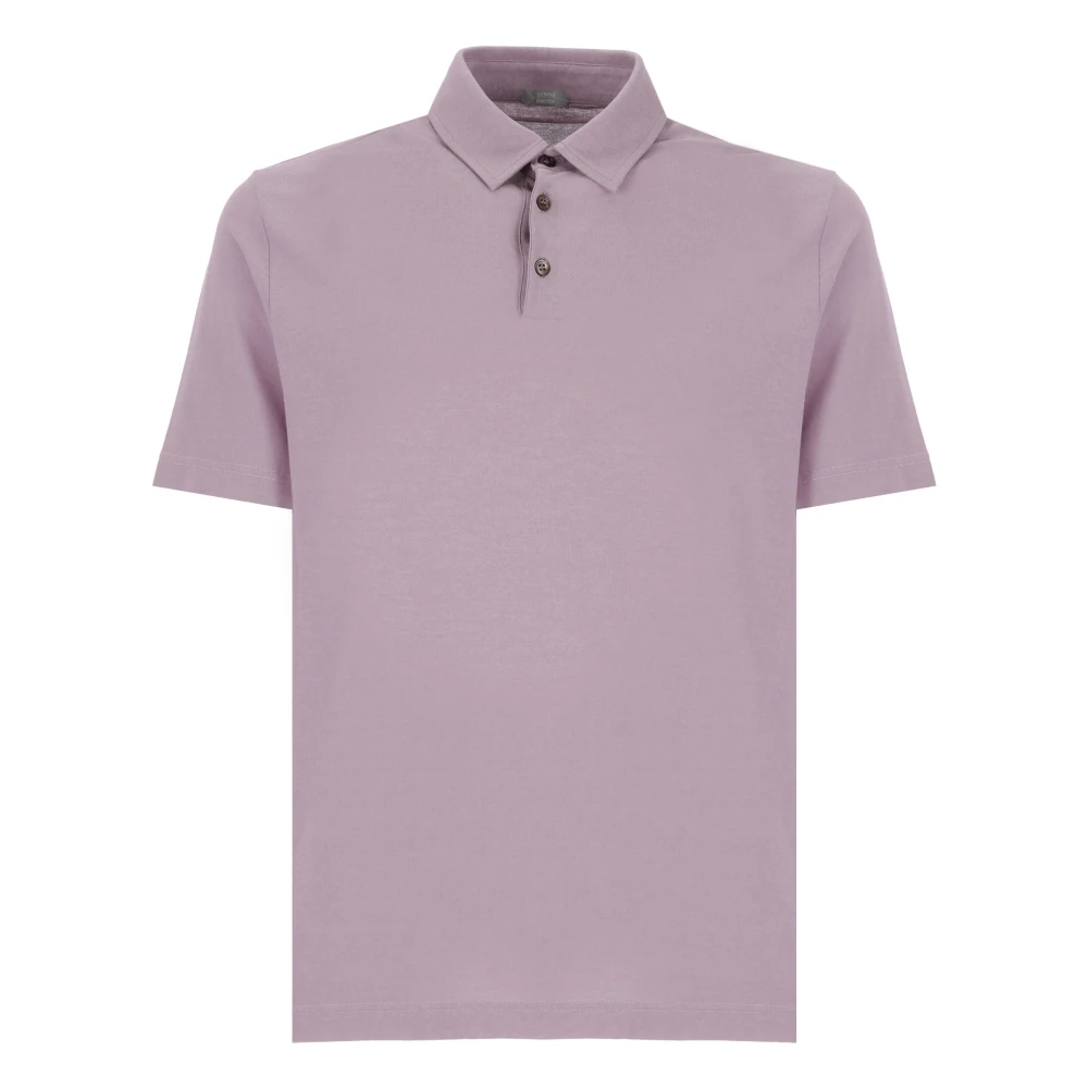 Zanone Paarse IceCotton Polo Shirt voor Mannen Purple Heren