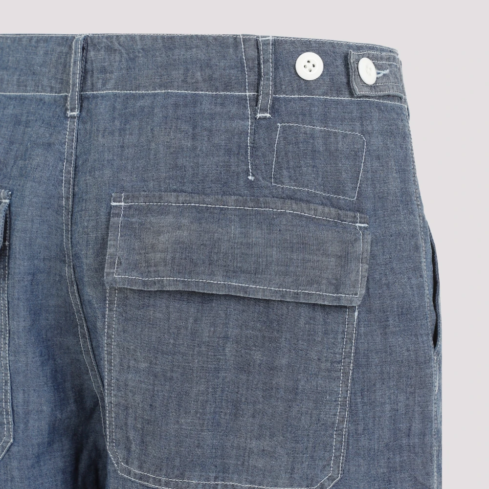 Universal Works Indigo Cargo Shorts Blue Heren