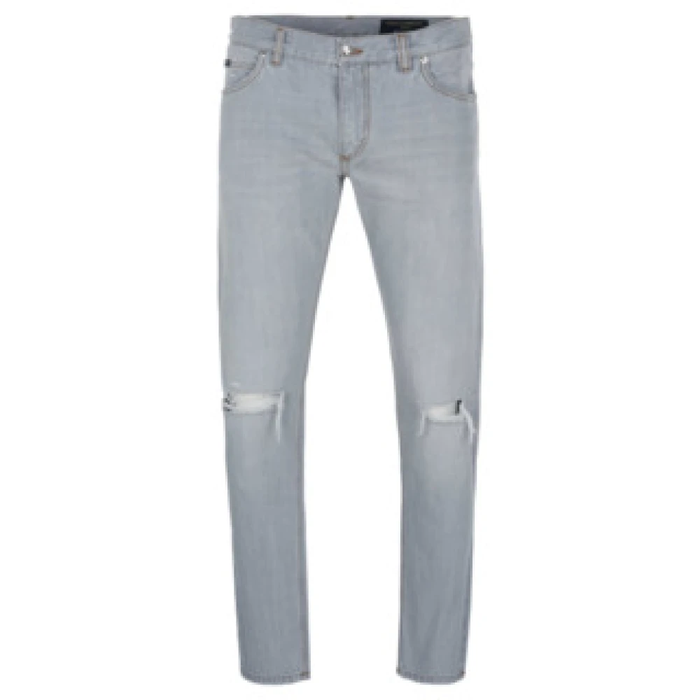Dolce & Gabbana , Slim Fit Jeans, Male, Gray, M, Classic Grey Men's Jeans