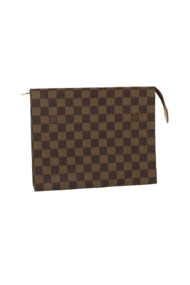 Pre-owned Damier Ebene Pouch