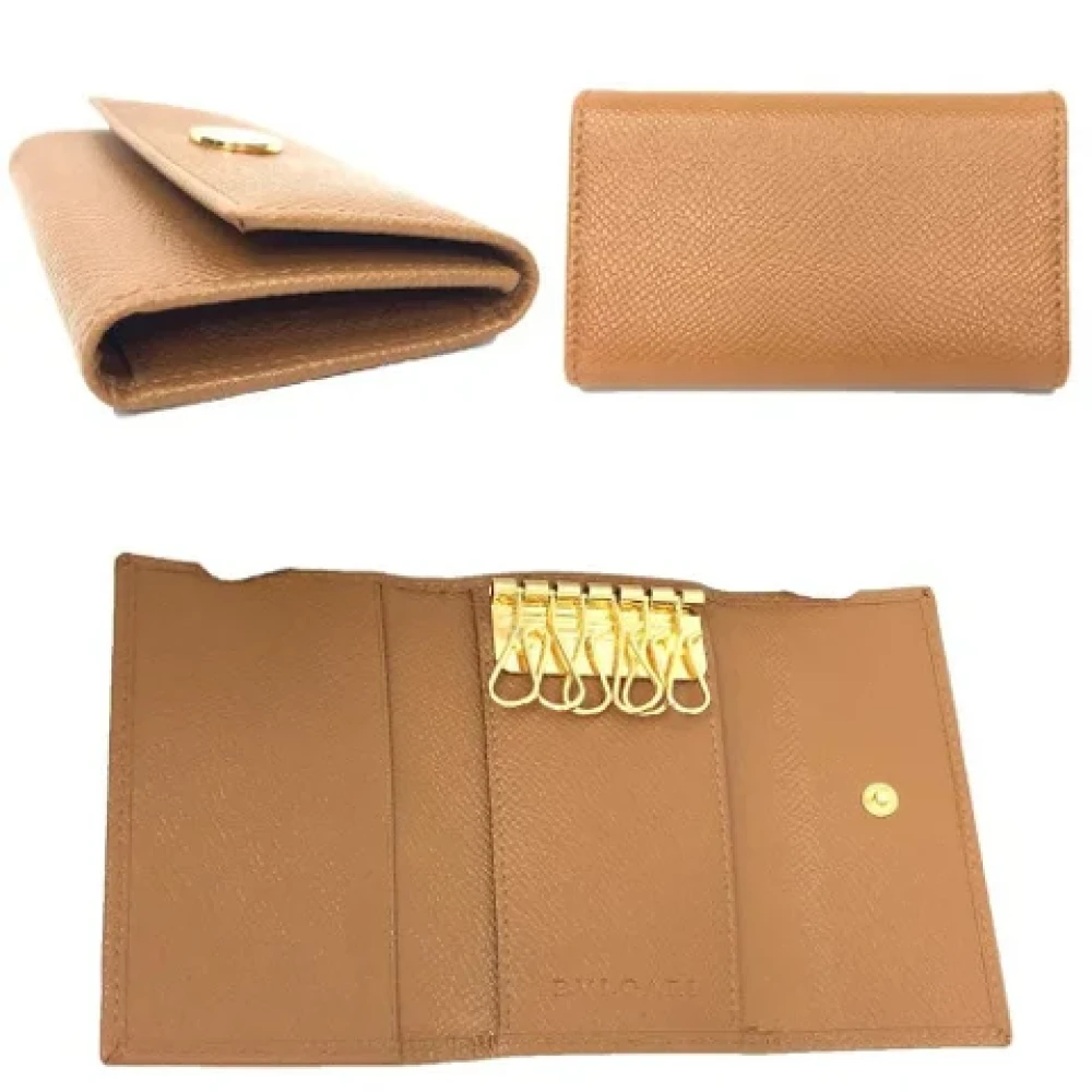Bvlgari Vintage Pre-owned Leather key-holders Brown Unisex