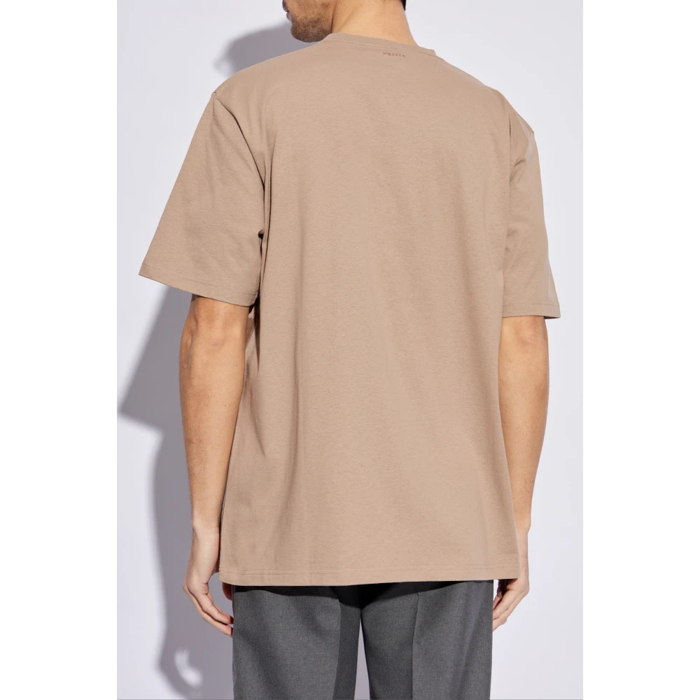 alexander mcqueen T-shirt met print Beige Heren