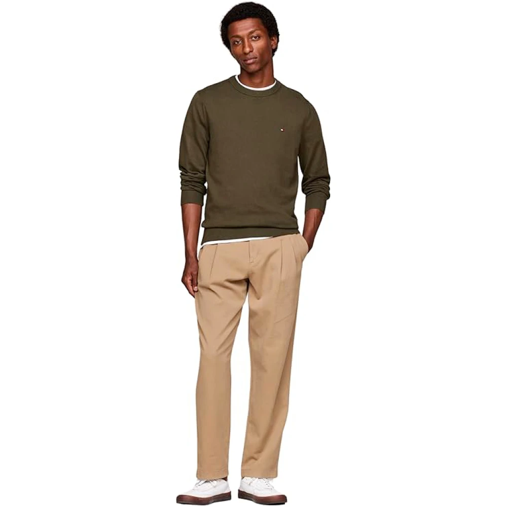 Tommy Hilfiger Groene Biologische Katoen Kasjmier Trui Green Heren