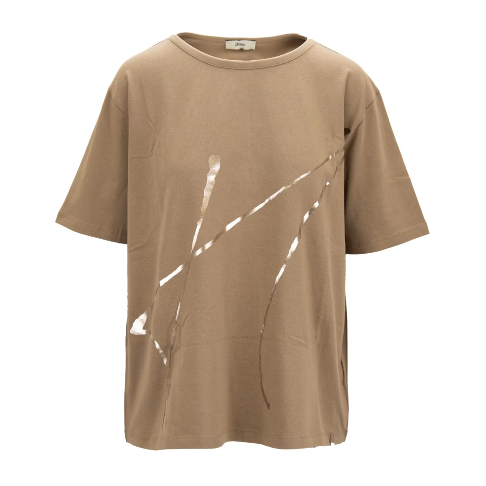 Herno Heren Grafische Print T-Shirt Brown Heren
